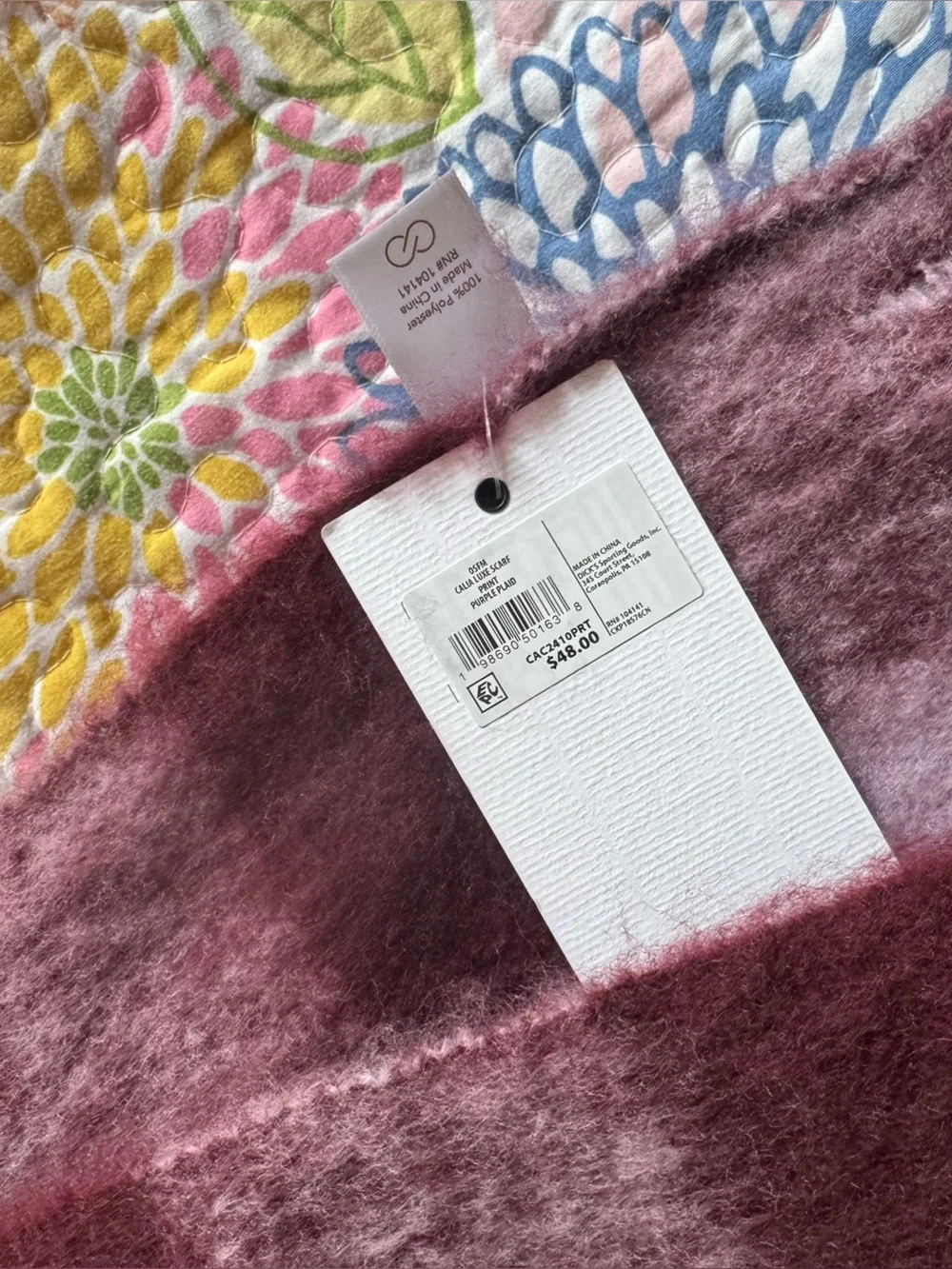 NWT Calia luxe scarf purple plaid